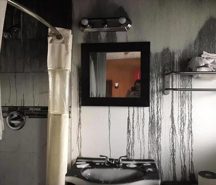 Smoke damaged bathroom
