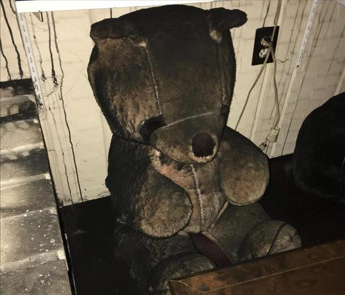 Smoke damaged teddy bear