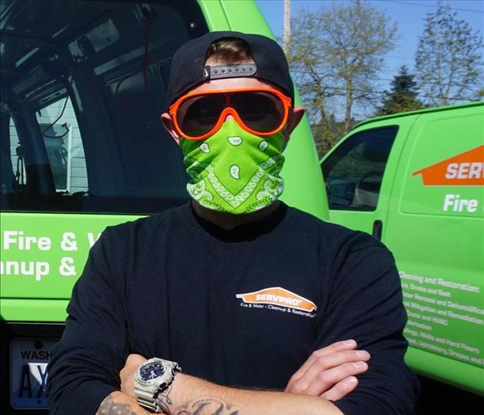 Servpro employee with face covering 